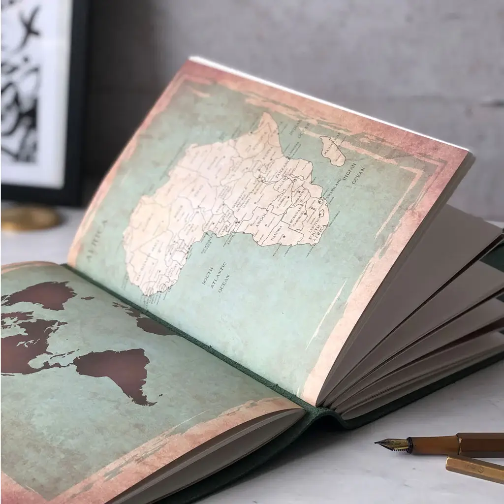 A beautifully crafted travel map and journal