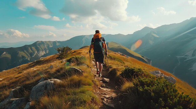 Pristine blue alpine lake surrounded by mountains