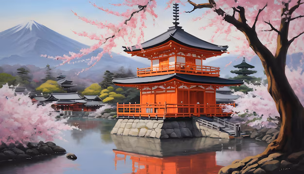 Serene view of a Japanese pagoda in Kyoto